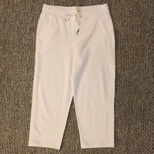 Talbots Women’s NWT Pima Cotton Elastic Waist Zippered Pockets Capris Size MP